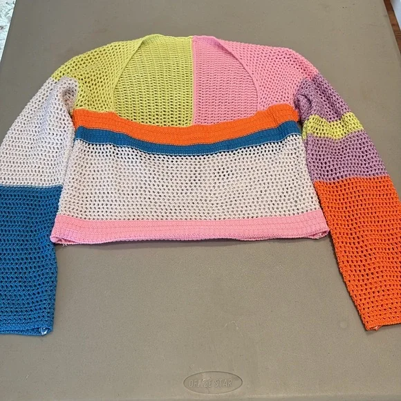 Knit Crop Top Emilyn Crochet Square Neck sweater - Picture 10 of 11